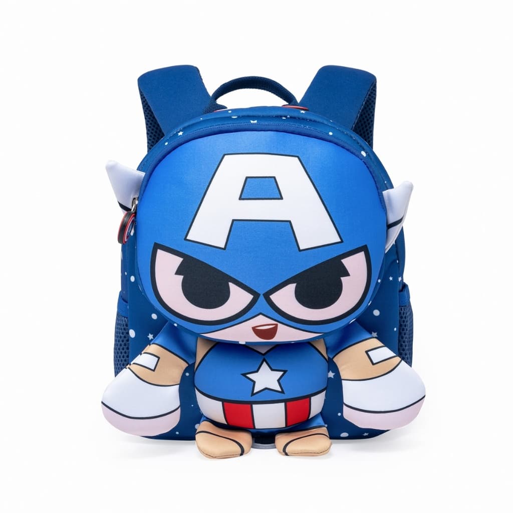 Mochila Marvel Escolar Capitão América Infantil Reforçada 17L