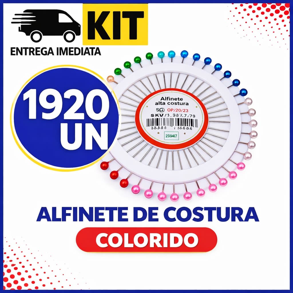 Kit Alfinete de Costura Colorido Alta Qualidade 1920/1440/960/480