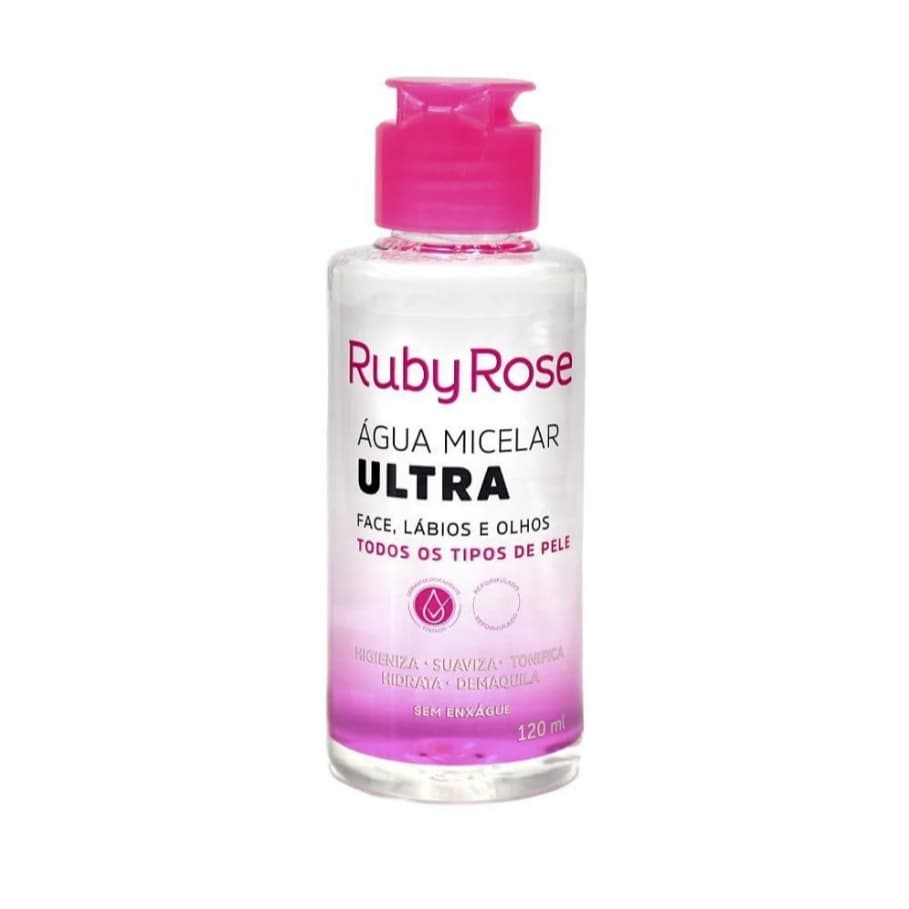 Água Micelar Ultra Ruby Rose 120ml Remove Maquiagem Limpa Tonifica e Hidrata