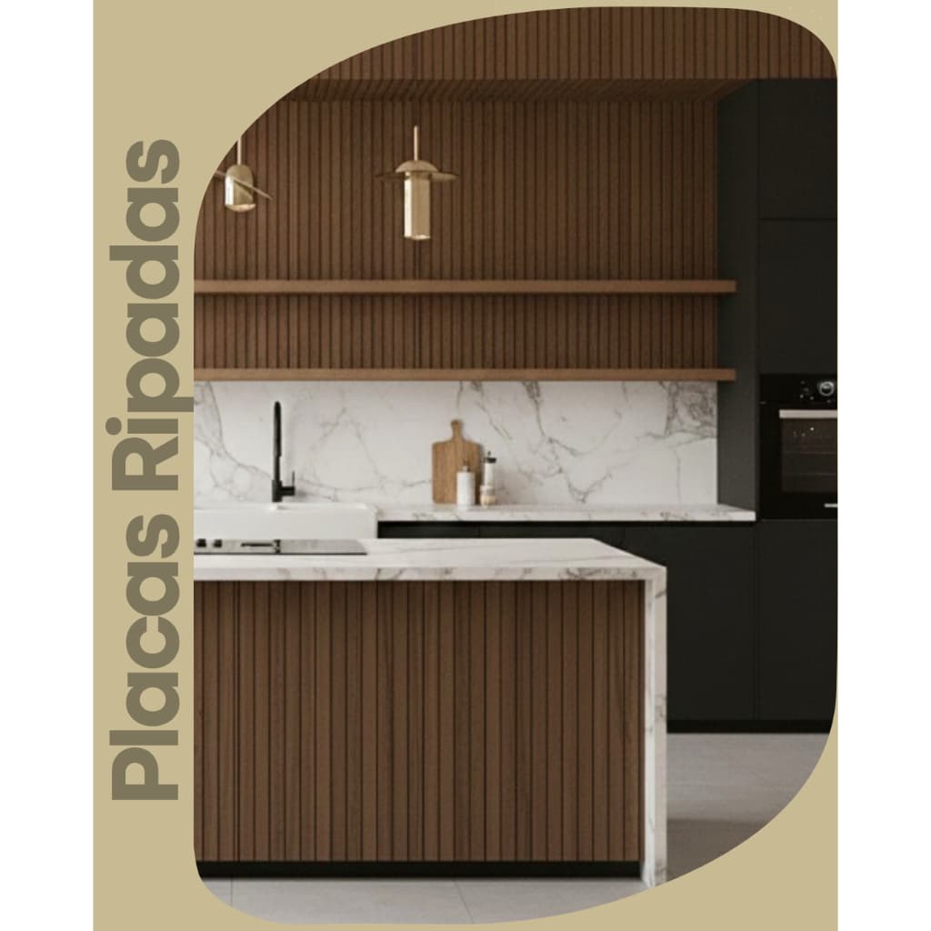 Kit 50 Placas Painel Ripado Autocolante Decoração Adesivo 90x10 Para Parede Sala Tv Estar Escritório