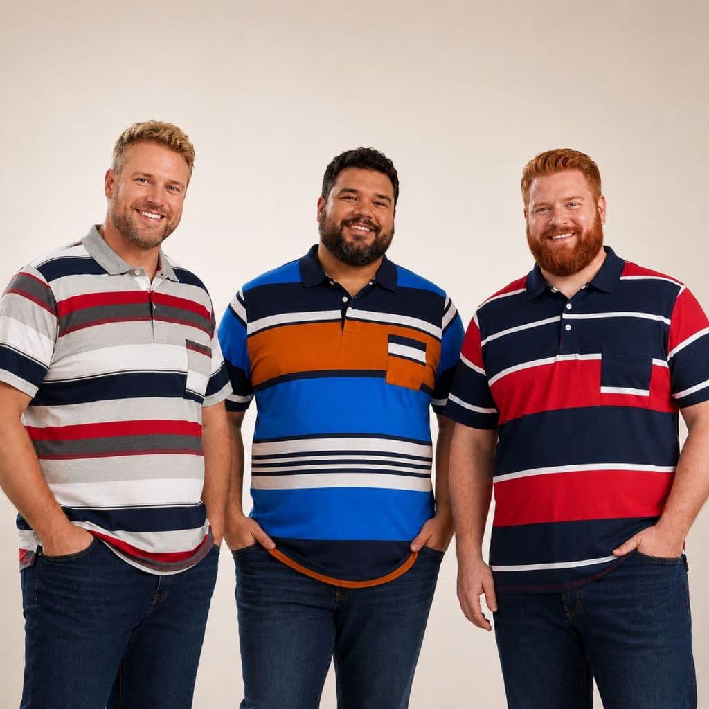 kit 2 Camisa masculina Gola polo plus size Listrado 100% algodão