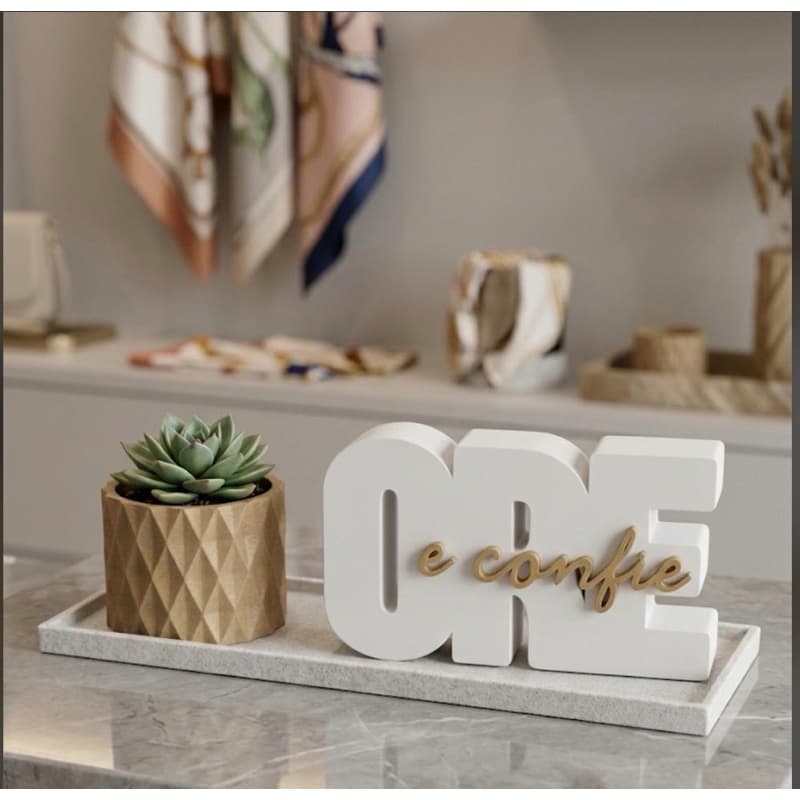 Kit Decorativo Ore e Confie com Vaso Decoração Sala Quarto Moderna Minimalista  decor luxo elegante