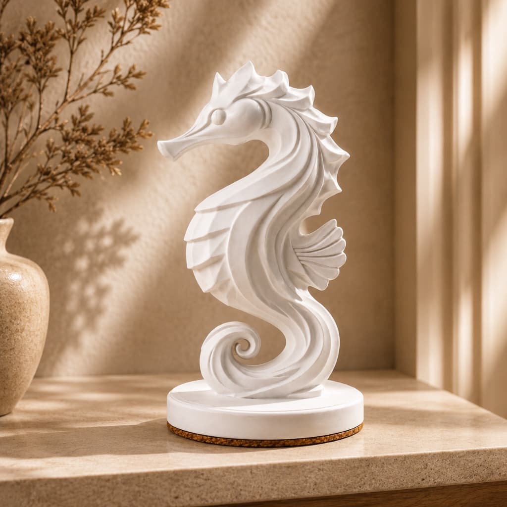 Escultura Cavalo Marinho Decoração | luxo Minimalista Moderna | Modelo Náutico