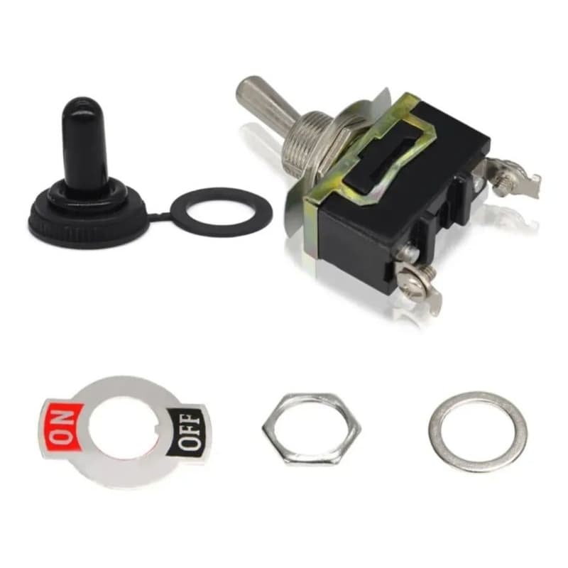 Botao Tic Tac Interruptor de Alavanca de Metal 15A/250VAC de 2 Posições com Capa à Prova d'Água