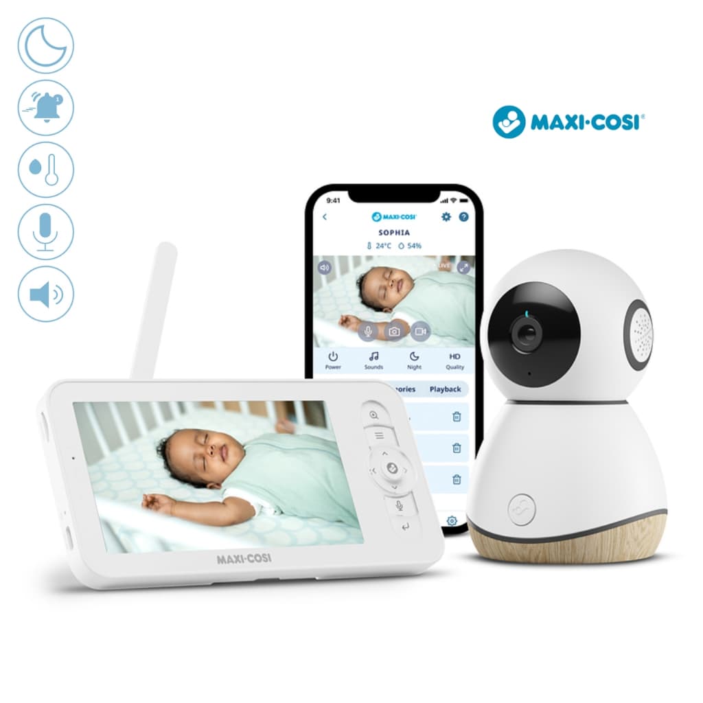 Babá Eletrônica Câmera Bebê Monitor See Pro Maxi Cosi Visão Noturna HD Wi-fi Áudio