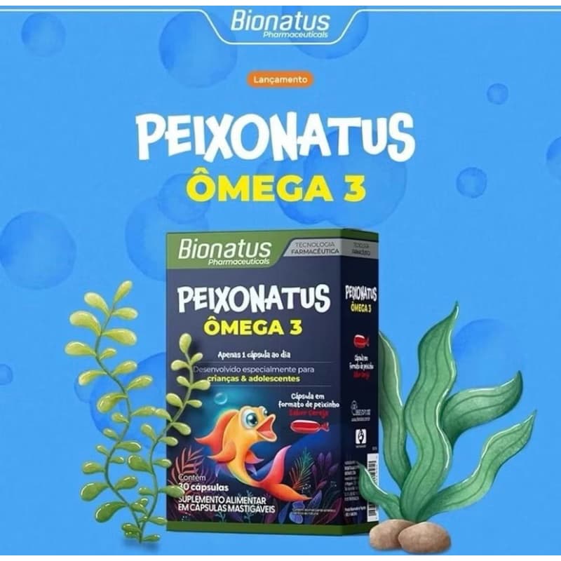 BIONATUS PEIXONATUS OMEGA 3 INFANTIL 30 CAPSULAS SABOR CEREJA