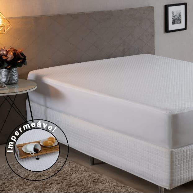 Protetor Para Colchão 100% Impermeável Com Elástico Solteiro Casal Queen King Tecido Matelado
