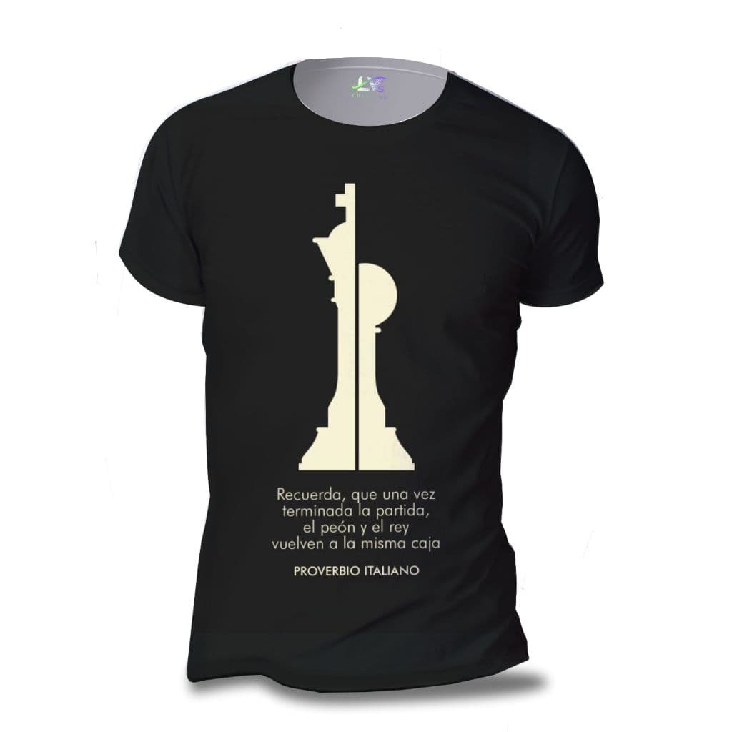 Camisa Camiseta  100% Algodão Rei King Peão Chess Jogo Xadrez Jogador Provérbio Italiano Tabuleiro