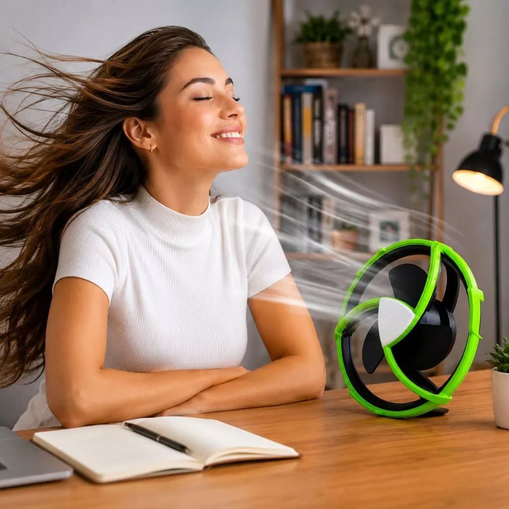 Mini Ventilador Portátil Camping Luz Led Usb Ventilação Silenciosa Recarregável/USB Nautika