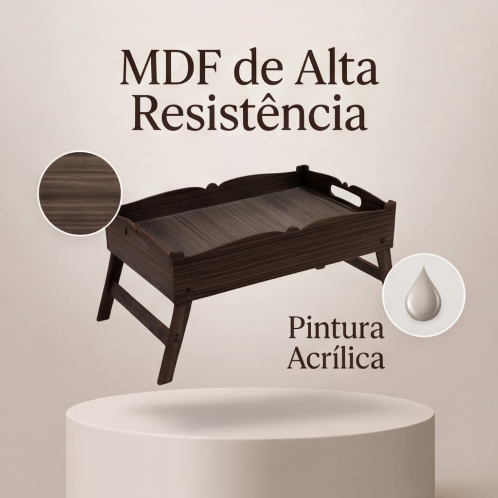 Bandeja de Café da Manhã com pé dobrável MDF