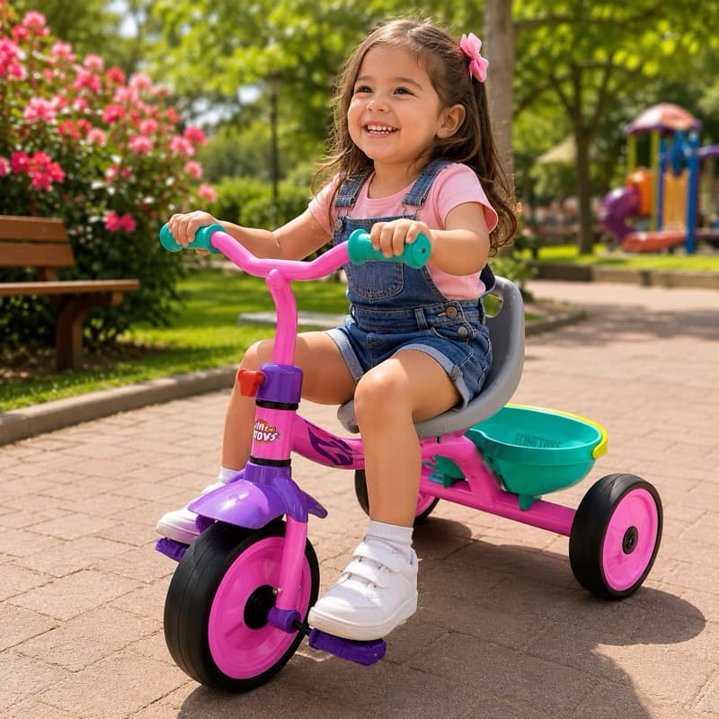 Triciclo Velotrol Infantil Rosa Design Ergonômico Conforto Alta Durabilidade Segurança Crianças