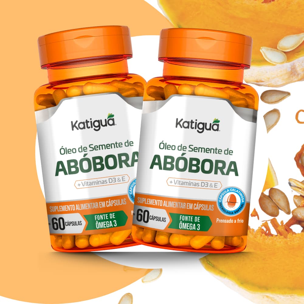 Kit 2xÓleo de Semente de Abóbora 2600mg | 60 Cápsulas | Zero Açúcar