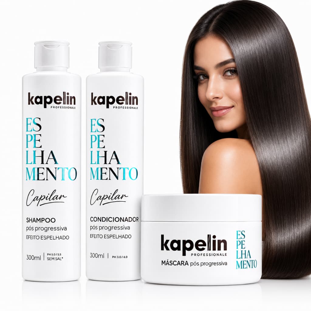 Kit Hidratação Profunda Pós Progressiva Cabelos Secos e Danificados Kapelin Professionale