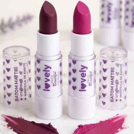 Kit 2 Batons Matte/ Beleza/ Maquiagem/ Manteiga De Karité/ Vitamina E/ Hidratação Duradoura E Profunda