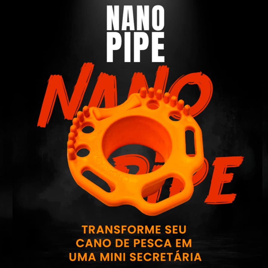 Nano Pipe Mini Secretária Cano PVC Suporte Portátil Emborrachado Pesca de Praia Chumbada Oficial