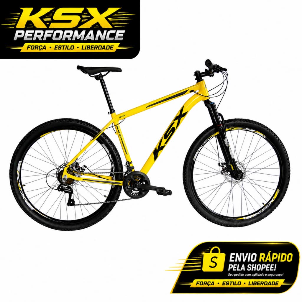 BICICLETA BIKE ARO 29 MTB ALUMÍNIO KSX SD7 21V CÂMBIO SHIMANO CABEAMENTO INTERNO UCL UNISSEX