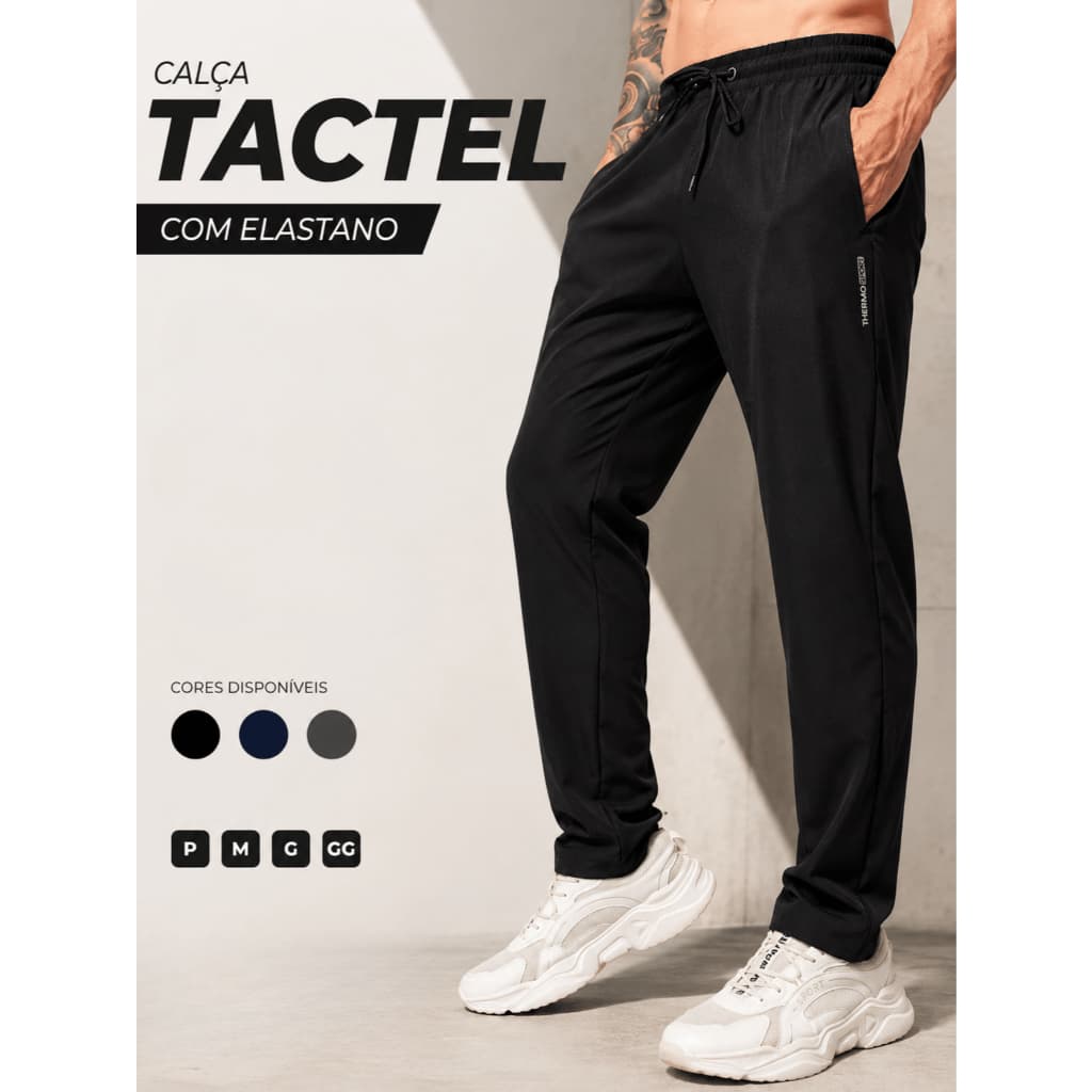 Calça Masculina Fitness Com Elastano Leve Confortável Academia E Caminhada
