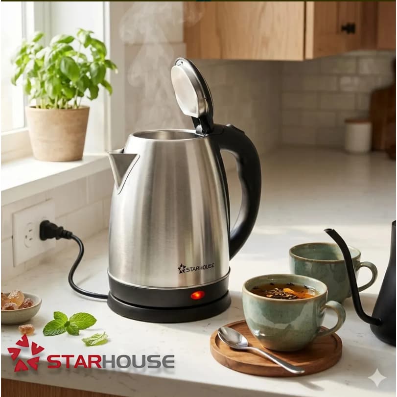 Chaleira Elétrica 1,8l 1000w Inox Aquece Café Agua Automática Jarra Cozinha