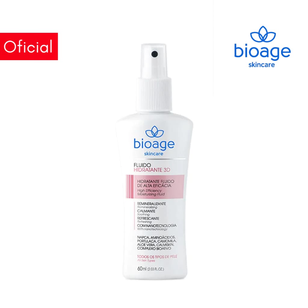 Bioage Fluido Hidratante 3D de Alta Eficácia Remineralizante e Calmante 60ml