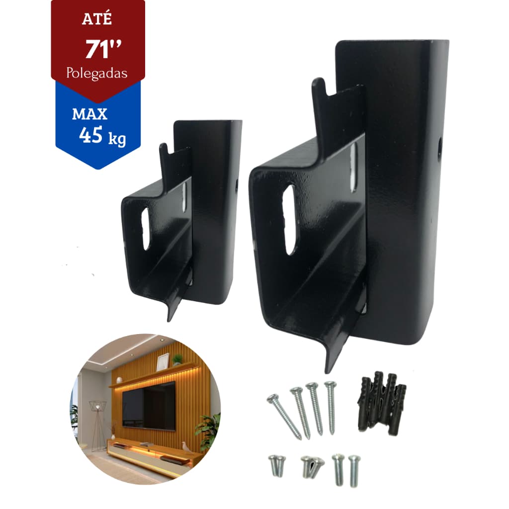 Suporte Fixo Tv 10'' a 71'' polegadas Para todas as Marcas Led, Smart, Lcd, 4k, Oled Resistente