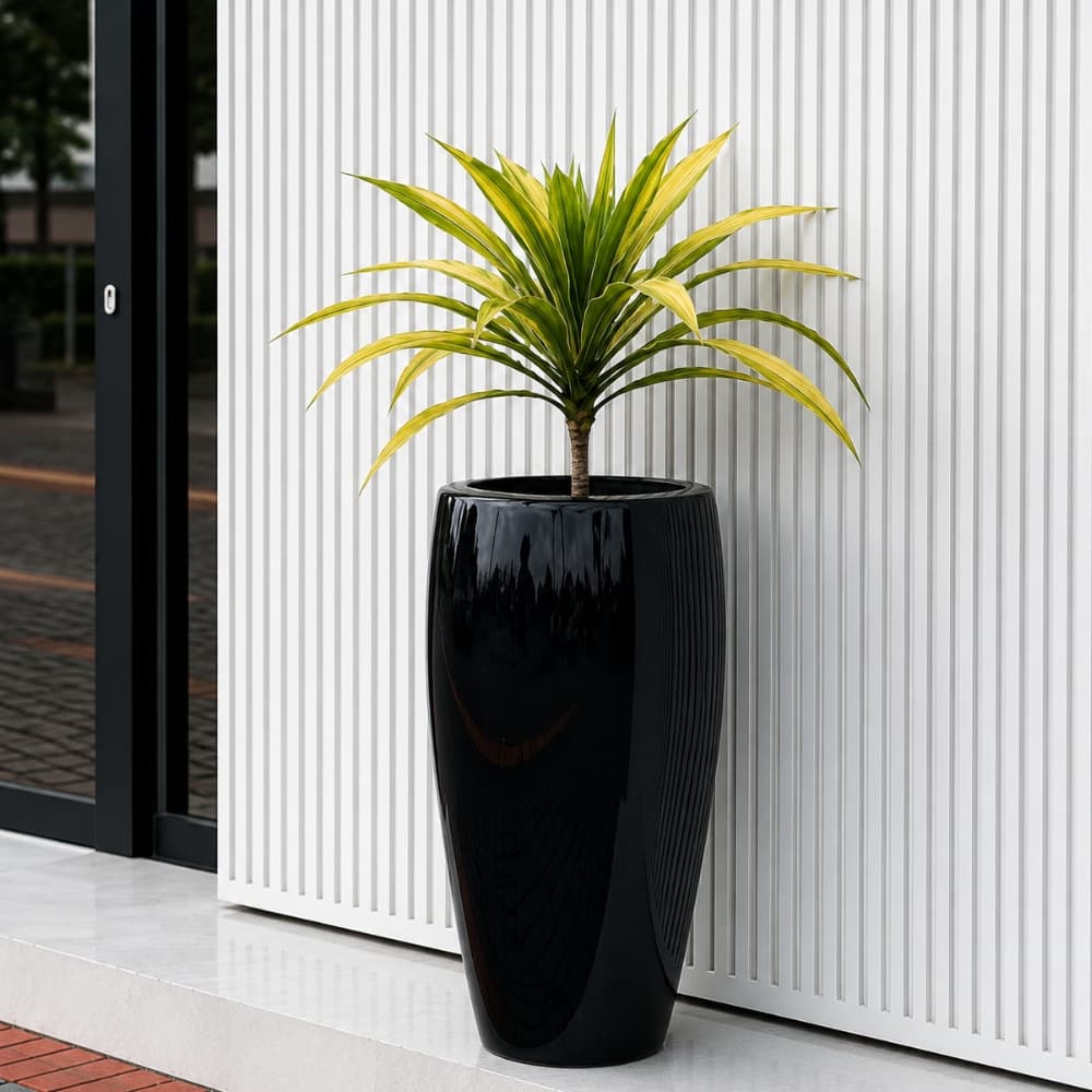 Vaso Grande Vitrificado 90cm Estilo Vietnamita Fibra de Vidro Atenas
