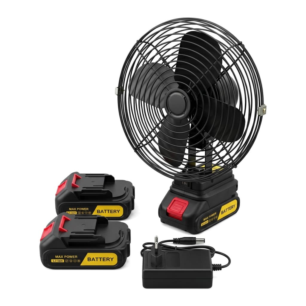 Ventilador de mesa portátil com bateria recarregável de 48V para uso externo e doméstico, ideal para viagens