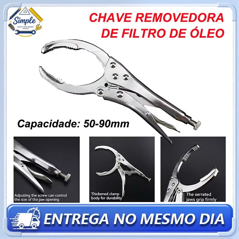 Alicate de pressão Chave Saca Filtro De Óleo Troca Profissional Automotivo
