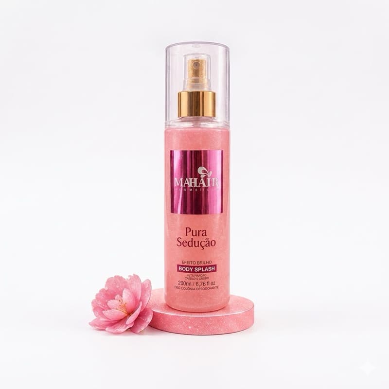 Body Splash Pura Sedução Mahair 200ml Brilho Iluminador Corporal Feminino Desodorante Colônia