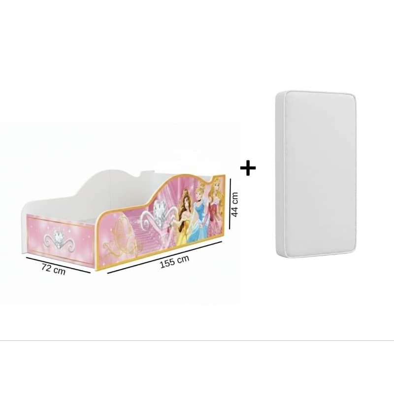 Cama Infantil Princesas Rosa com Colchão Segurança e Conforto com Design Encantador