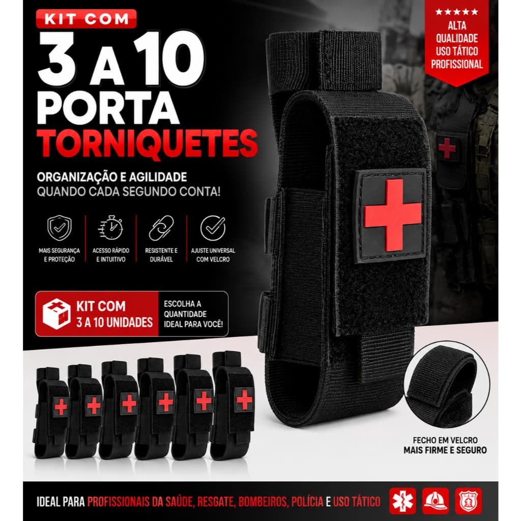 kit 2 a 10 Porta Torniquete Modular Aph Tático Molle Militar Cordura Colete Cinto