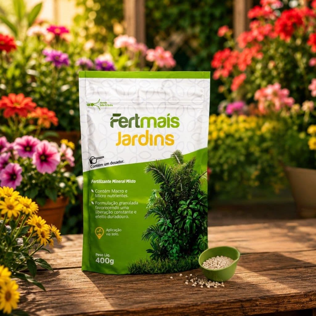 Fertilizante Completo P/ Jardins Adubo NPK12-5-15 + Macros Micros Nutrientes Fertmais Dosador Grátis