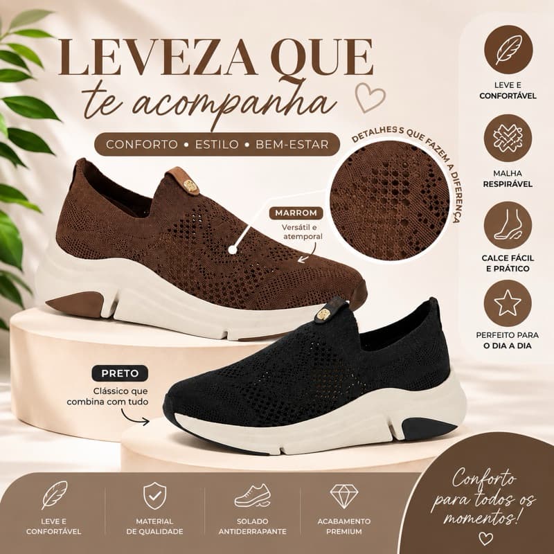 Tênis Feminino Modare Casual Ultraconforto Calce Facil Leve Tecido Knit Respirável