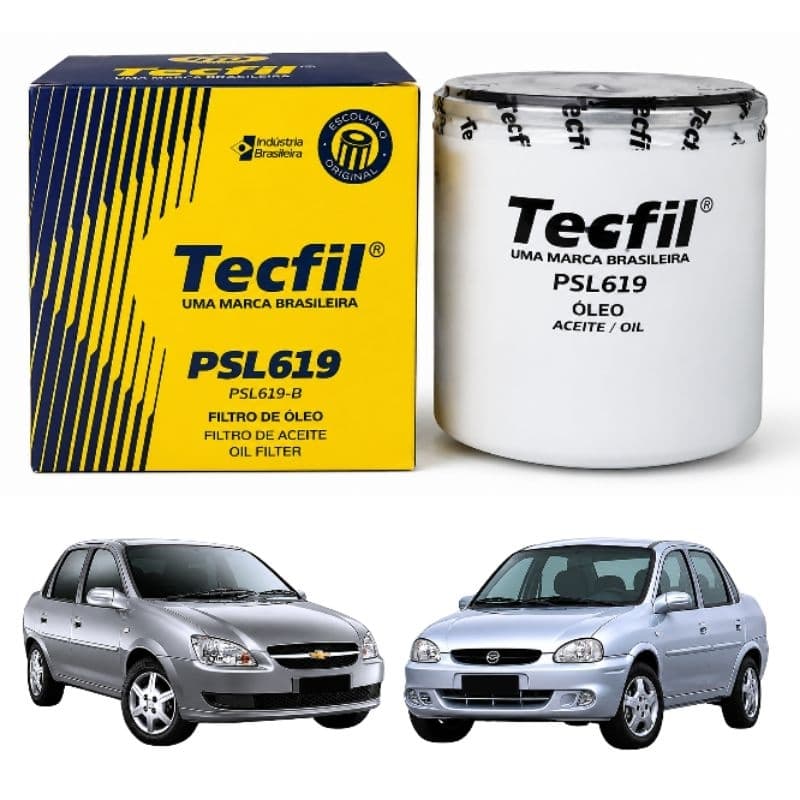 Filtro Óleo Tecfil PSL619 Chevrolet Classic 1.0 8V 71cv 72cv 78cv 2003 a 2016