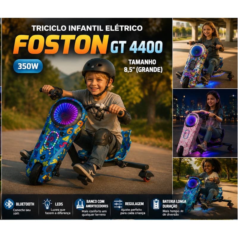TRICICLO INFANTIL ELÉTRICO FOSTON GT4400