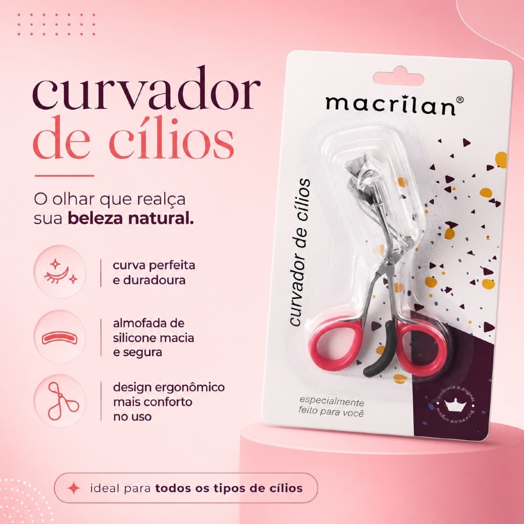 Curvex Curvador de Cílios Macrilan CX-01 | Curvatura, Precisão e Olhar Marcante