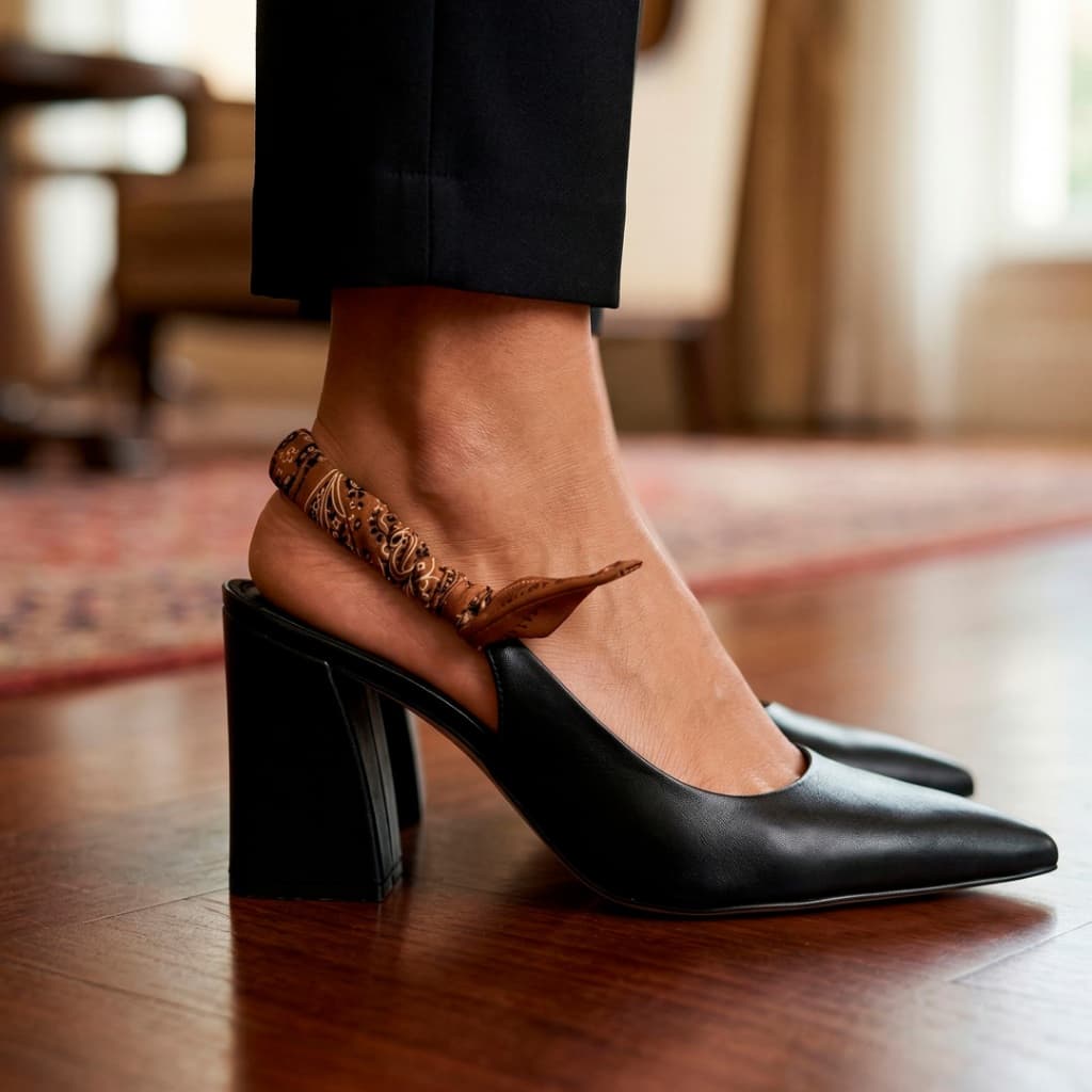 Scarpin Feminino Estiloso Versátil Detalhes em Luxo Scarpin de Salto 9 cm Couro Legitimo