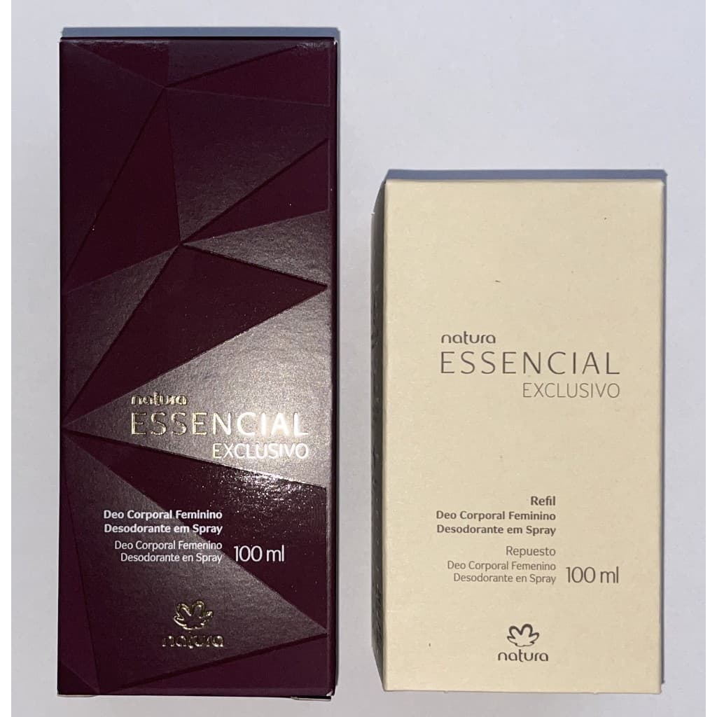 Kit Desodorante Natura Essencial Exclusivo feminino - 100ml cd (completo+refil) -Acompanha Sacolinha de Presente