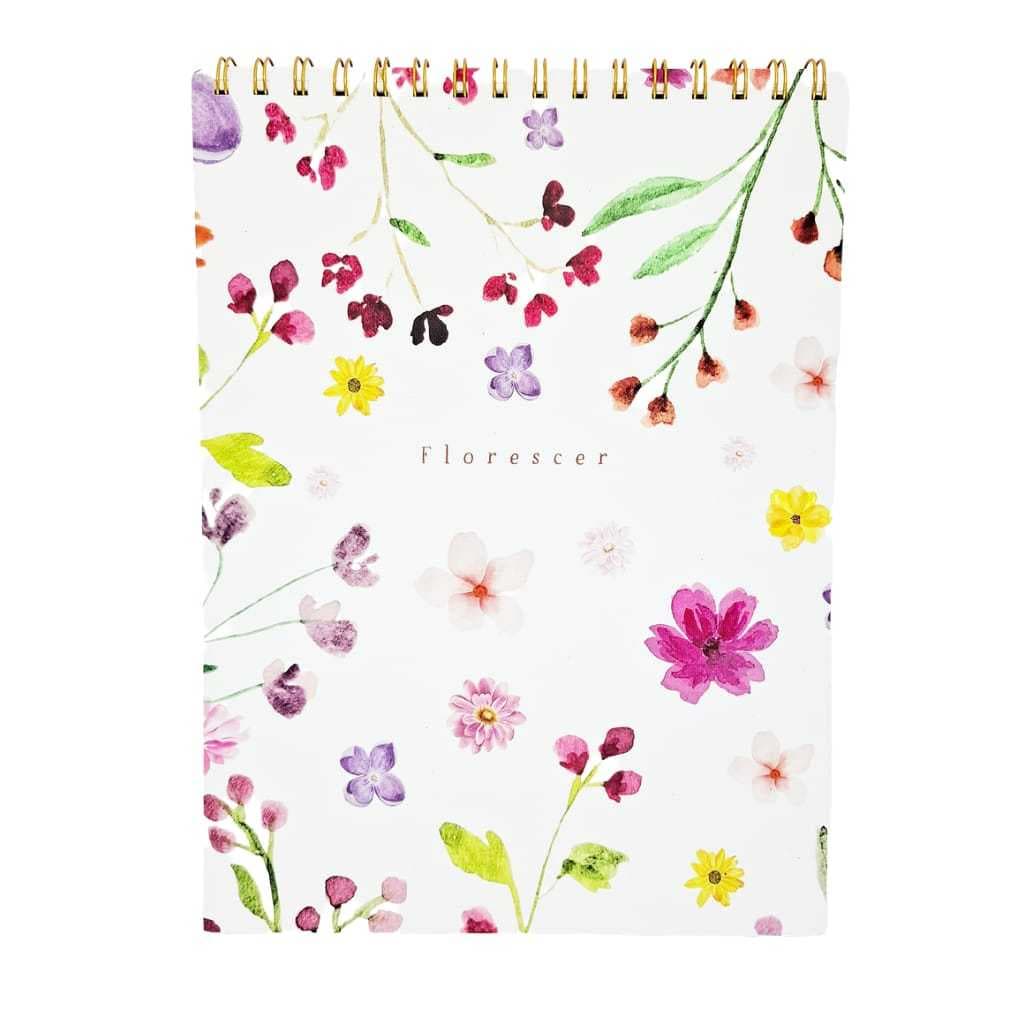CADERNO DESENHO SKETCHBOOK A5 96 FOLHAS / A4 30 FOLHAS FLORAL CAPA REMOVÍVEL FLORESCER UNISO