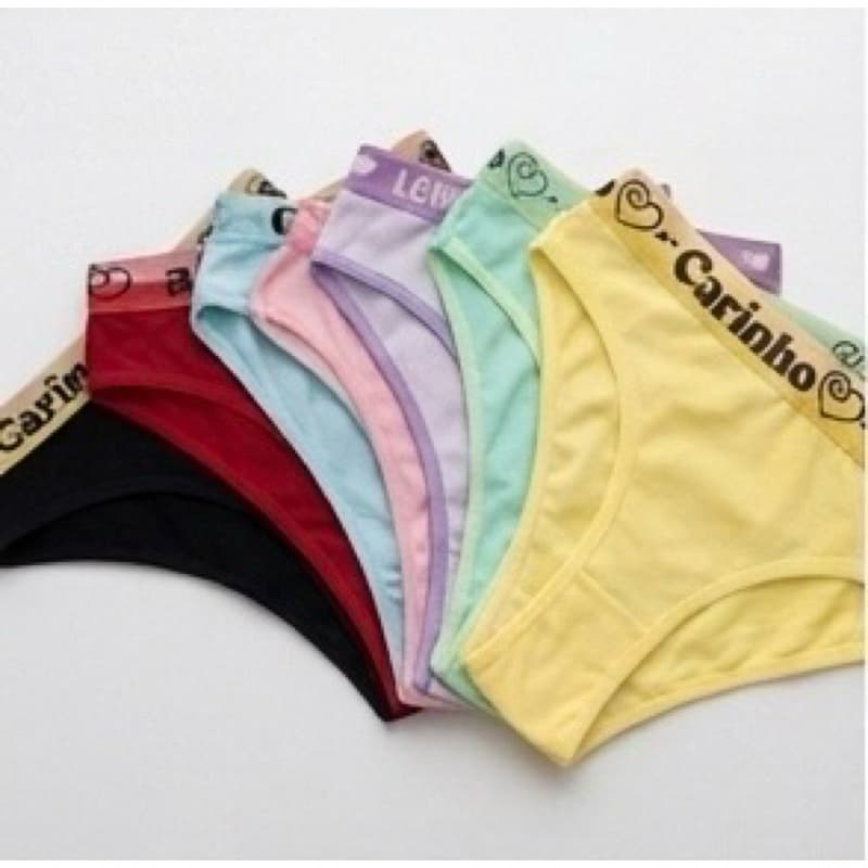 KIT 6 Calcinhas Suplex/Cotton Calcinha Tanga Confortáveis Cos Alto Cintura Alta Forro 100% Algodão