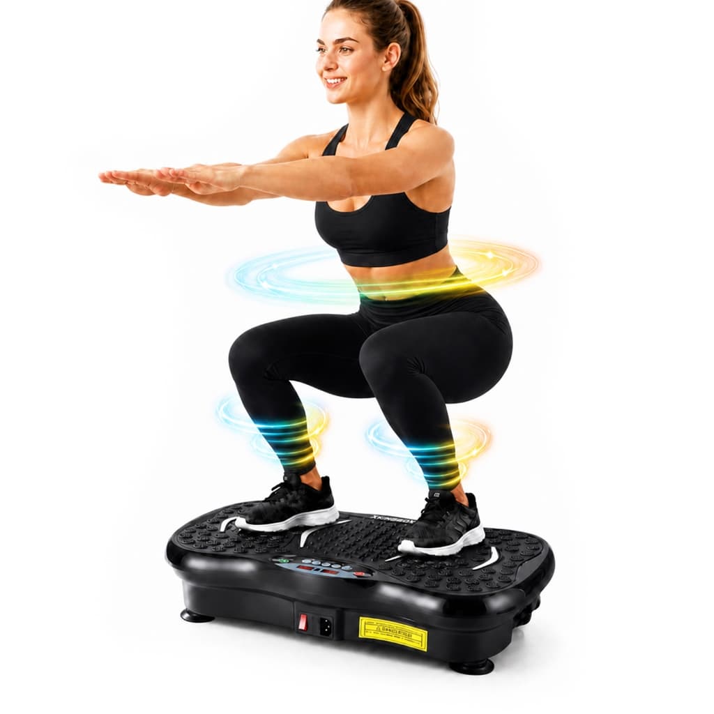 Plataforma Vibratória Fitness 900 Níveis Ajustáveis, Controle Remoto, Massagem para Pés e Emagrecimento