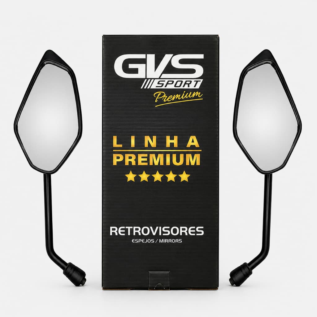 Retrovisor Fazer 250/ Factor 150 Moto Yamaha Gvs Premium Lente Convexa Par