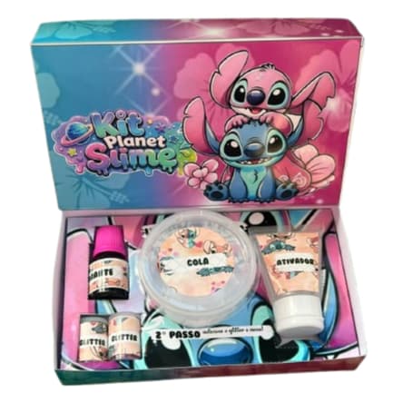 Kit Planet Slime Stitch Completo para Fazer Slime | Cola, Ativador, Glitter e Corante