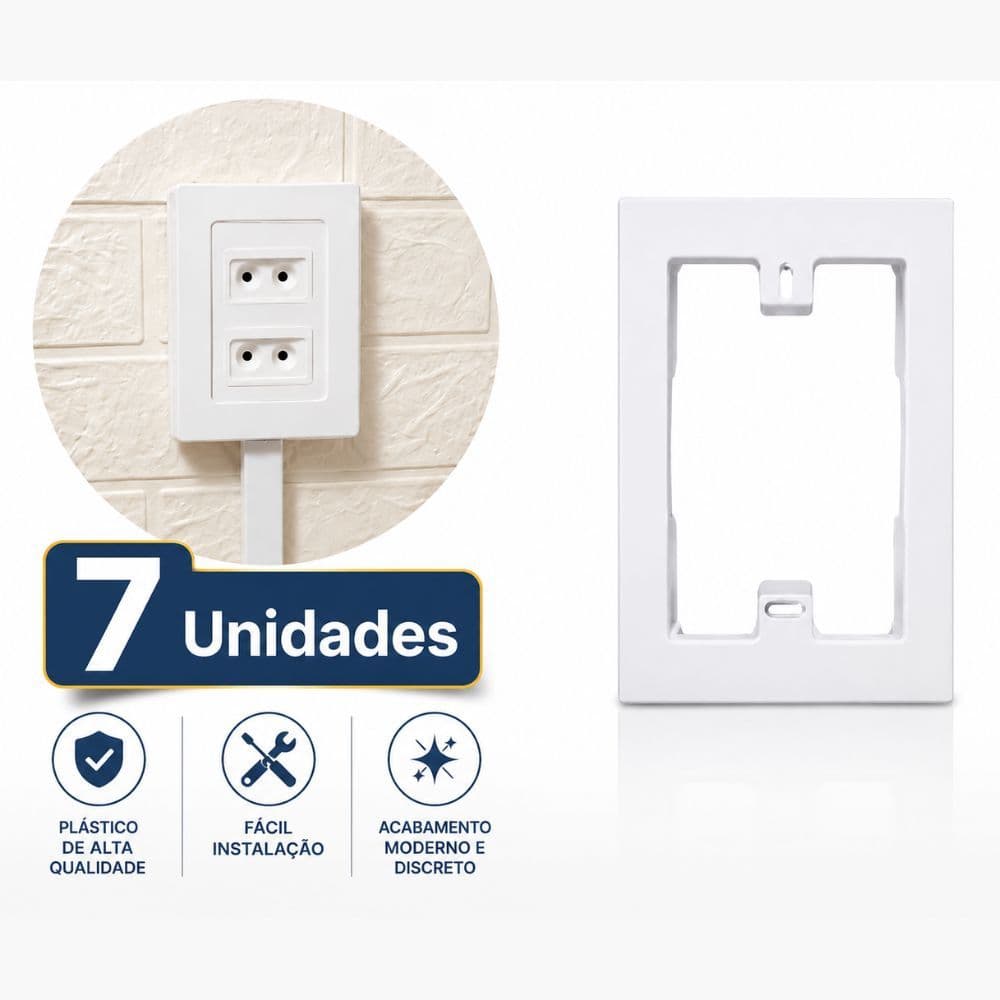 Kit 7 Derivações Embutir e Sobrepor Sistema 4x2 Prolongador Caixa Margirius