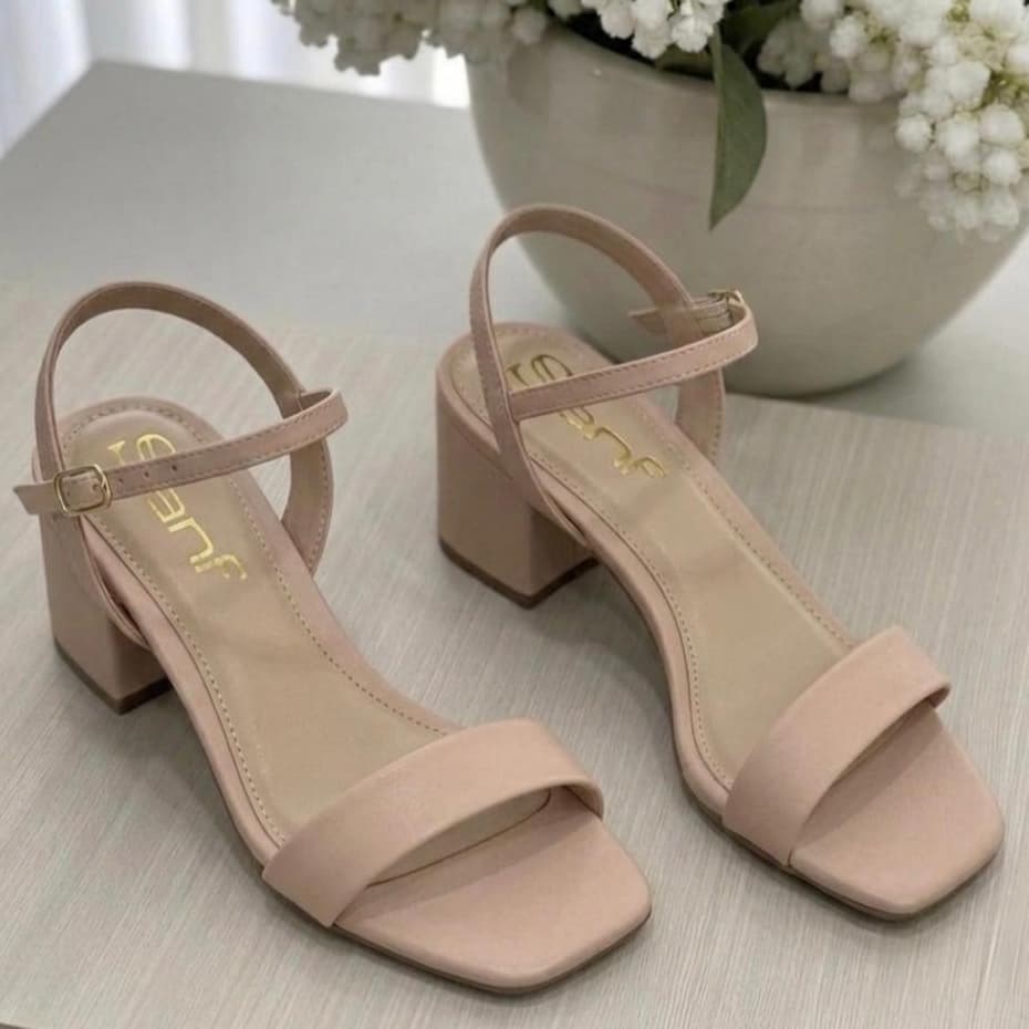 Sandália Sanf Feminina Original Salto Bloco 4Cm Baixo Médio Confortável Macia Leve Elegante Moda Dia