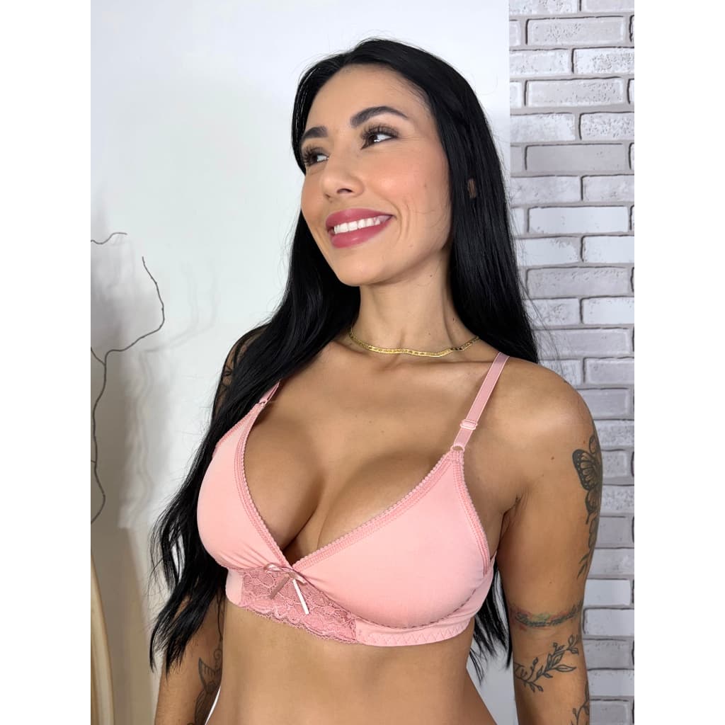 kit 2 Soutien Sutiã sem bojo sutia Conforto Confort alça Plus Size Detalhe Renda