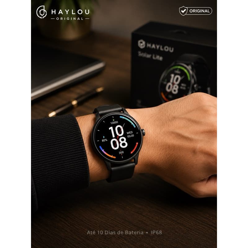 Smartwatch Haylou Solar Lite Original Bluetooth 5.3 Tela 1.38 IP68 Monitor Cardíaco SpO2 Android iPhone