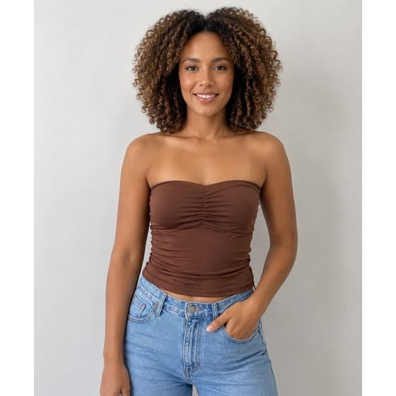 TOP TUBE CROPPED TOMARA QUE CAIA FRANZIDO