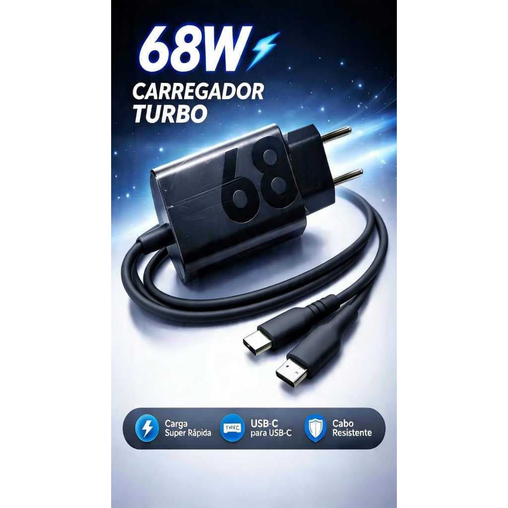 carregador turbo pawer fonte e cabo 1 metro
