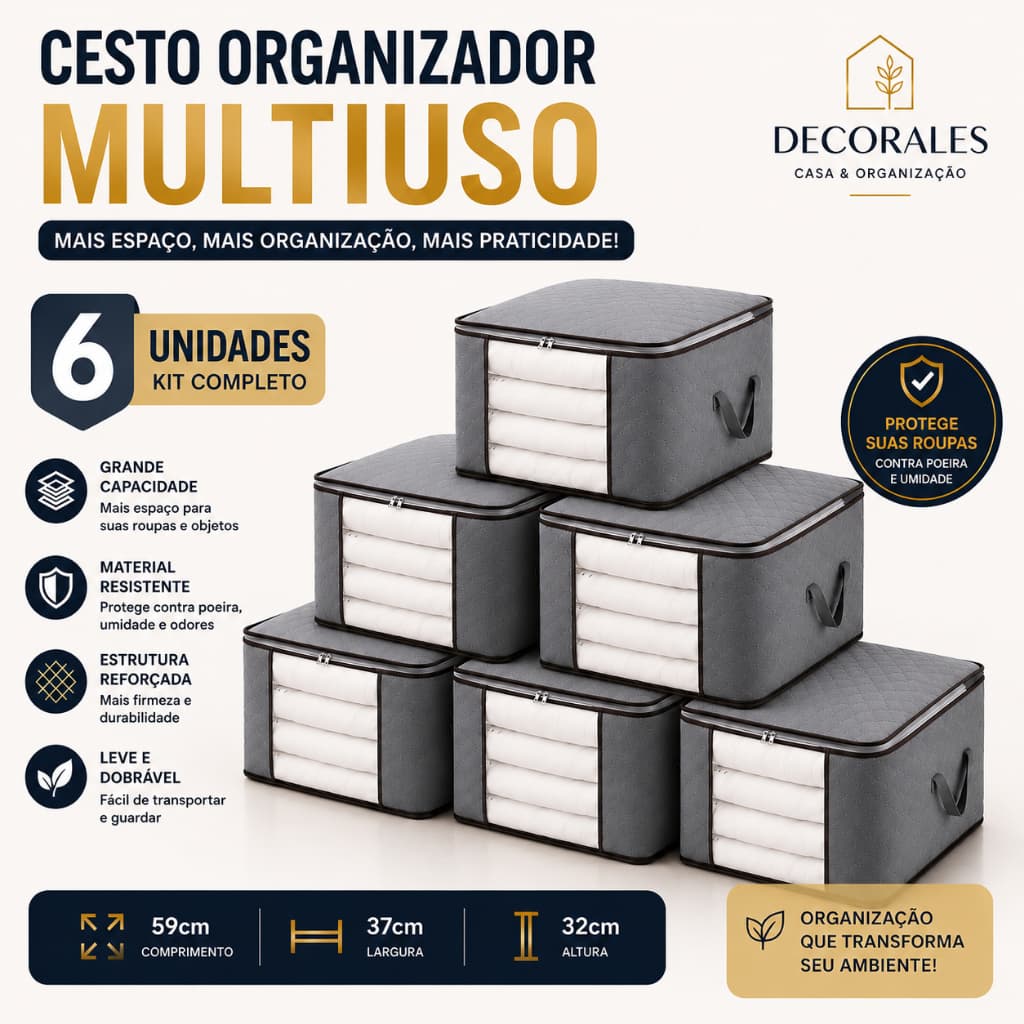Kit 6/4/2 Caixas Organizadoras Multiuso Dobraveis Grande Capacidade Guarda Roupas Edredons Cobertor