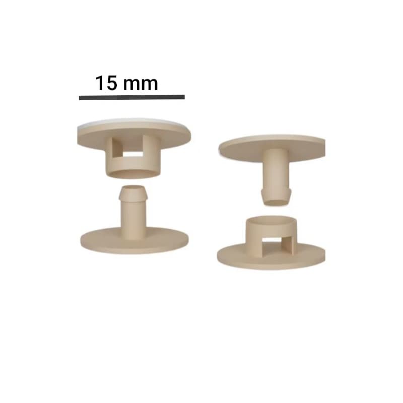 Botão Lateral para Crock Babuches 15mm BEGE